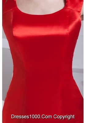 Elegant Mini-length Sheath Prom Dress in Red with Scoop Neckline