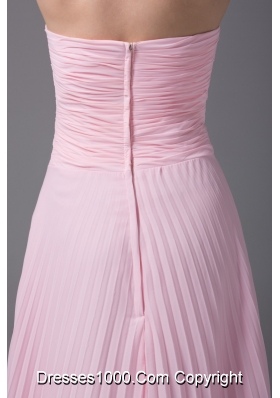 Pretty Sweetheart Pleated Ruched Pink Prom Homecoming Dress