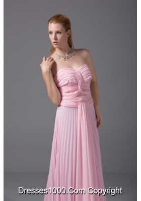 Pretty Sweetheart Pleated Ruched Pink Prom Homecoming Dress