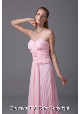 Pretty Sweetheart Pleated Ruched Pink Prom Homecoming Dress