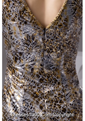 Scoop Neckline Mini-length Sleeveless Prom Gowns with Animal Print 136.57