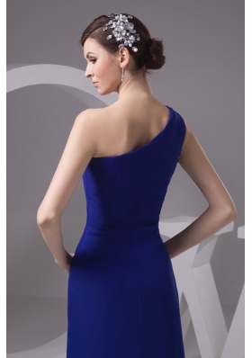 Single Shoulder Ankle-length Prom Gown with Slit on The Side S