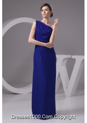 Single Shoulder Ankle-length Prom Gown with Slit on The Side S