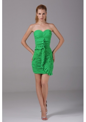 Spring Green Sweetheart Ruched Mini Prom Evening Dress in Fashion