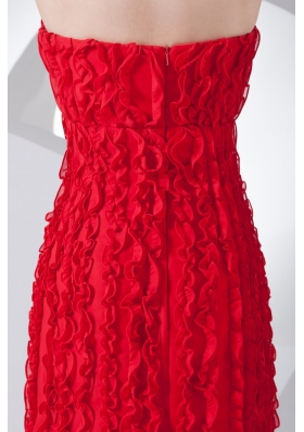 Sweetheart Red Prom Dress for Women with Beading and Ruffles