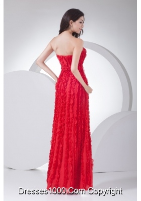 Sweetheart Red Prom Dress for Women with Beading and Ruffles