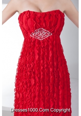 Sweetheart Red Prom Dress for Women with Beading and Ruffles