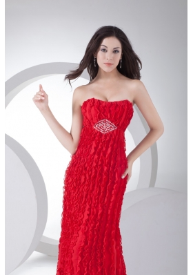 Sweetheart Red Prom Dress for Women with Beading and Ruffles