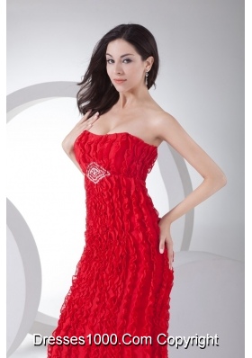 Sweetheart Red Prom Dress for Women with Beading and Ruffles