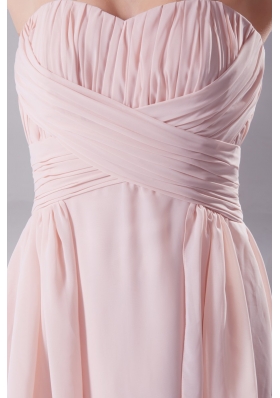 Sweetheart Ruched High-low Pink Prom Dress for Women