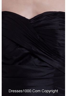 Organza Taffeta Sweetheart Ruched Black and White Prom Dresses