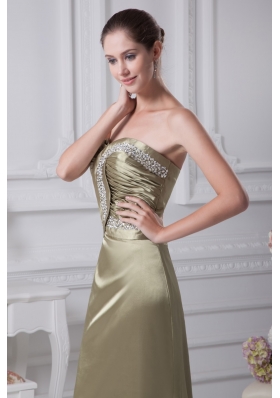 Ruching and Beading Decorated Sweetheart Long Prom Dress