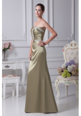 Ruching and Beading Decorated Sweetheart Long Prom Dress