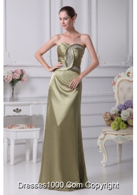 Ruching and Beading Decorated Sweetheart Long Prom Dress