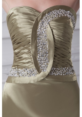 Ruching and Beading Decorated Sweetheart Long Prom Dress