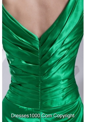 Ruffles and Ruche Decorated Short V-neck Prom Dresses