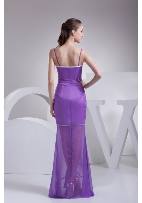 Spaghetti Straps High Low Prom Dresses with Beading Ruche and Ruffles