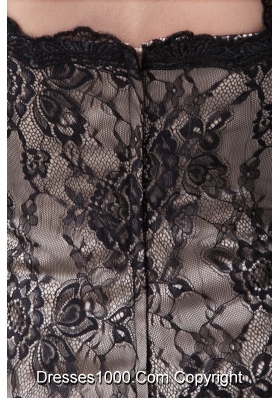 Column Bateau Black Lace Knee-length Prom Dress for 2013