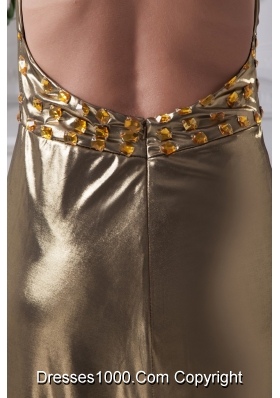 Halter Top Ankle-length Backless Prom Dresses with Beaded Belt