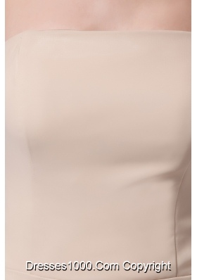 Pleated Ruffles Accent Brush Prom Evening Dress in Wheat Color