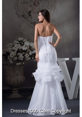 Ruching and Pick-ups Decorated Sweetheart Trumpet Bridal Dresses