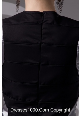 Show Thin Black and Silver Bateau Mini-length Prom Gown Dress