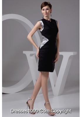 Show Thin Black and Silver Bateau Mini-length Prom Gown Dress