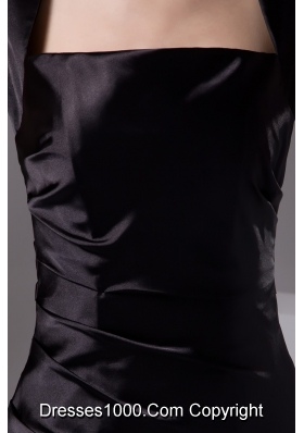 Square Ruched Mini-length Black Taffeta Prom Gown Dress 2013