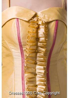 Yellow and Watermelon Long Prom Gown Dress with Spaghetti Straps