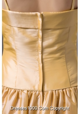 Yellow and Watermelon Long Prom Gown Dress with Spaghetti Straps