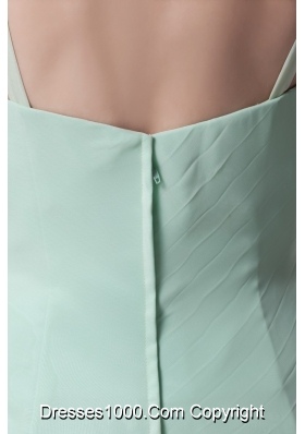 Column Apple Green Beading Ruffled Layers V-neck Chiffon Prom Dress