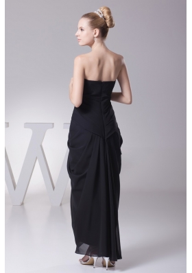 Column Black Pick-ups Prom Dress with Bowknot Shaped Sash