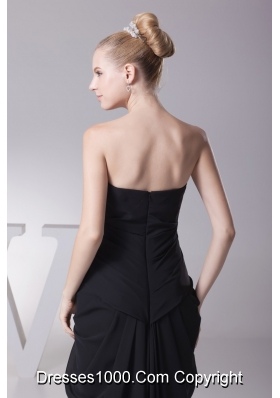 Column Black Pick-ups Prom Dress with Bowknot Shaped Sash