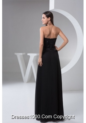 Strapless Floor-length Black Chiffon Prom formal Dress for Cheap