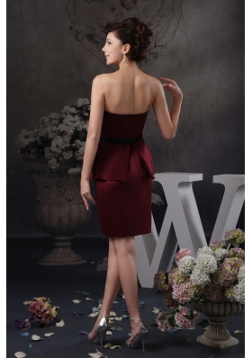 2013 Beaded Mini-length Prom Celebrity Dress in Wine Red