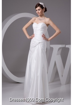 Beaded and Ruched Bridal Dresses with Sweetheart and Floor-length