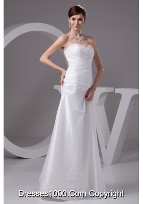 Beaded and Ruched Bridal Dresses with Sweetheart and Floor-length