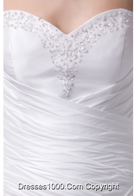 Beaded and Ruched Bridal Dresses with Sweetheart and Floor-length