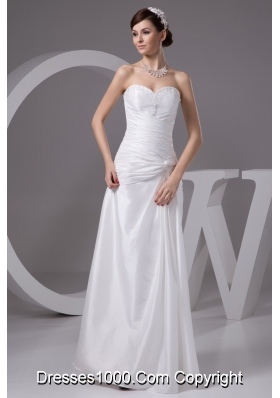 Beaded and Ruched Bridal Dresses with Sweetheart and Floor-length