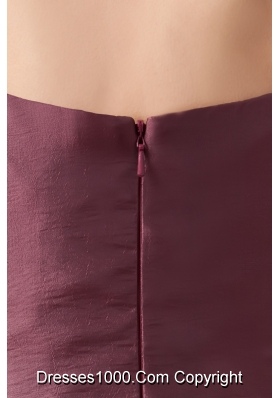 Burgundy Mini Prom Graduation Dress with Bowknot and Ruching