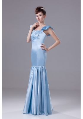 Mermaid Long Prom Dress with Beaded Embroidery and Ruffled Cap Sleeves