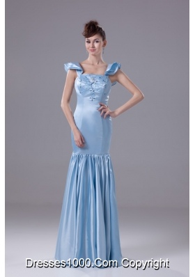 Mermaid Long Prom Dress with Beaded Embroidery and Ruffled Cap Sleeves