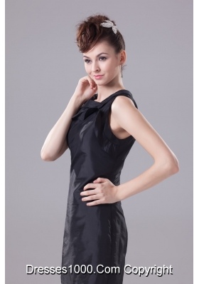 Mini-length Prom Dress in Black with Petal Square Neckline