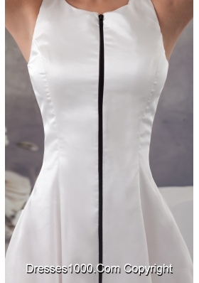 Newest Scoop Neck Knee-length Trumpet White Dress for Brides