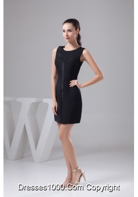 Simple Black Scoop Prom Cocktail Dresses of Mini-length