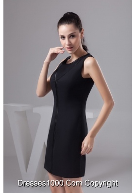 Simple Black Scoop Prom Cocktail Dresses of Mini-length