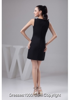 Simple Black Scoop Prom Cocktail Dresses of Mini-length