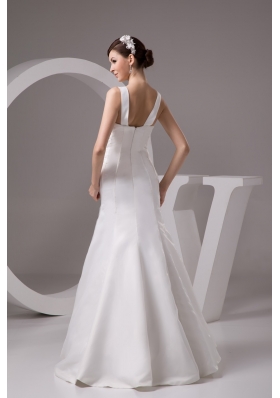 Simple Style V-neck Mermaid Floor-length White Bridal Dresses