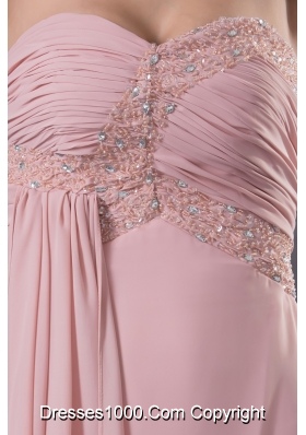 Baby Pink Sweetheart Ankle-length Prom Dress with Beading for Party