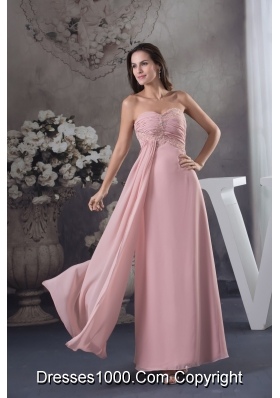 Baby Pink Sweetheart Ankle-length Prom Dress with Beading for Party
